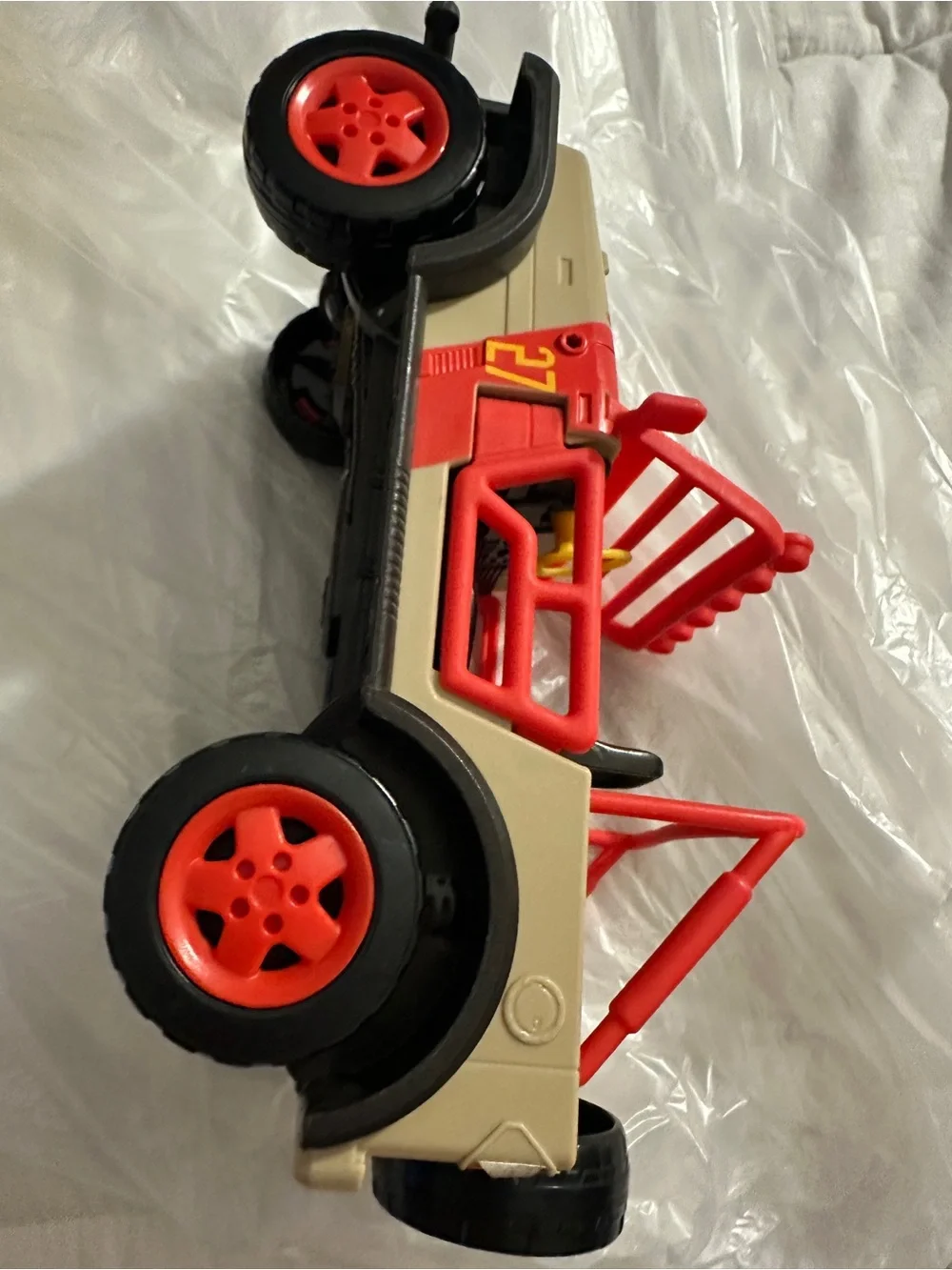 Mattel Jurassic World Park Jeep Wrangler Vehicle Toy No. 27 Red & Tan 2023